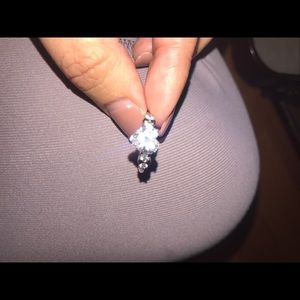 Pandora sterling silver heart shape diamond ring